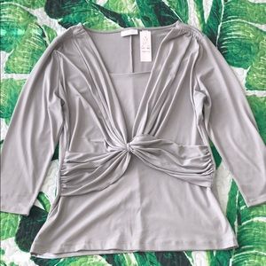 New York And Company Wrap Front Blouse